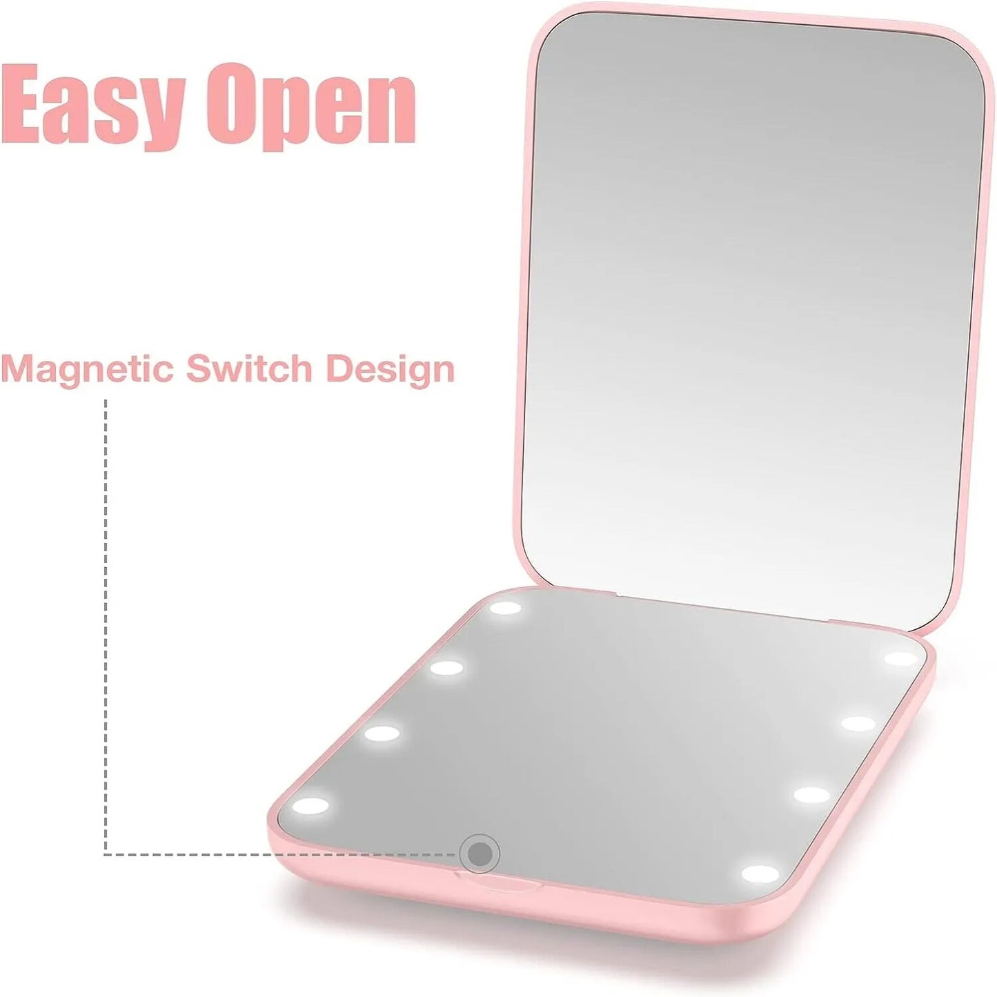 led make up pocket mirror