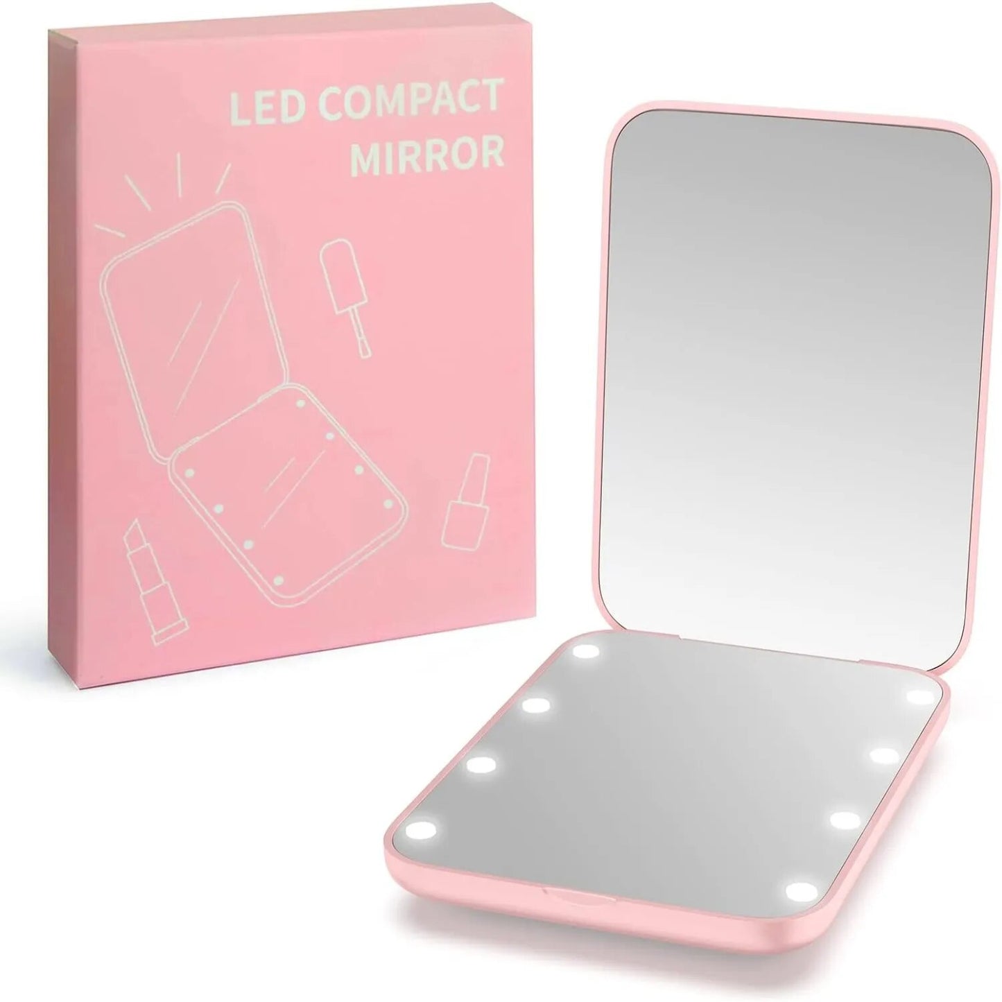 led make up pocket mirror